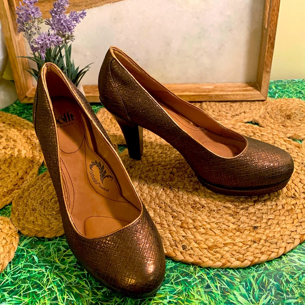 Sofft Premier,  bronze Metallic Leather "Mandy" Platform Heel, size 10, NWOT